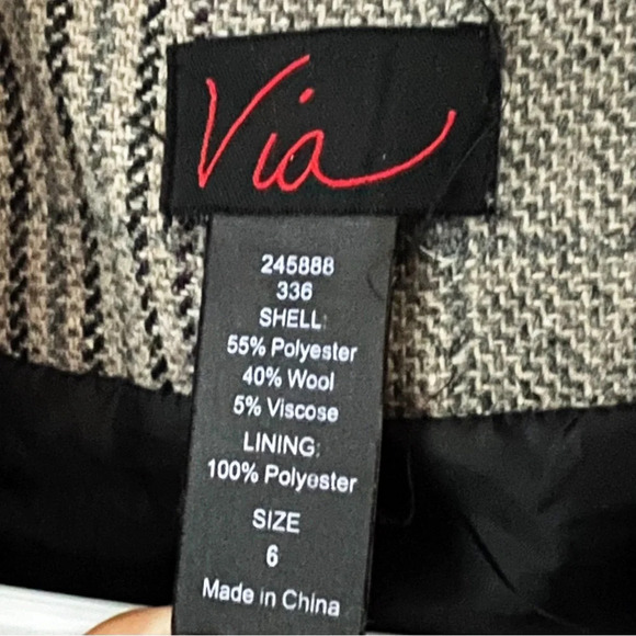 Vintage Y2K 90s Plaid Wool Coat Academia 6 Small Preppy Trench Lined Equestrian - Picture 6 of 11